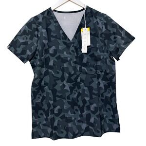 Figs FreeX Camo Print Catarina One- Pocket Scrub Top Size Small- NEW